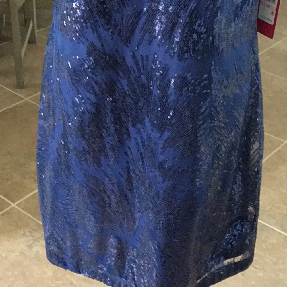 Vince Camuto  sequin sheath dress, blue, NWT - Picture 4 of 10